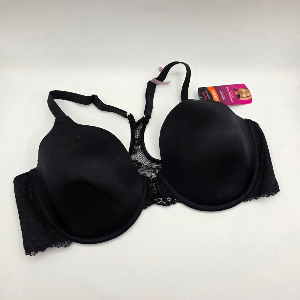 Maidenform Racerback Bra Black Smoothing Smartzone Cup Womens 40D